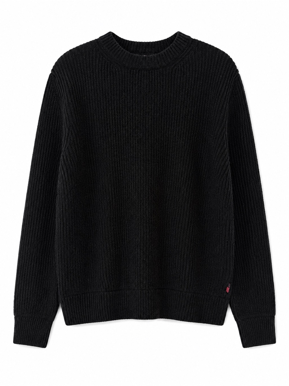 Woolrich Women’s Black 100% Wool Ribbed Crewneck Sweater Made in Italy M